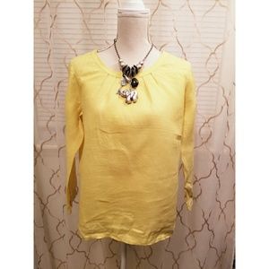 ⤵️Sale! J crew yellow linen shirt
